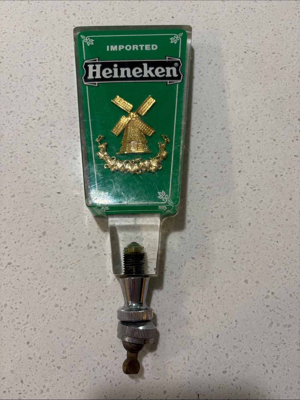 Heineken Green & Gold Windmill Wall Tap Handle - Branded Home Wall Decor